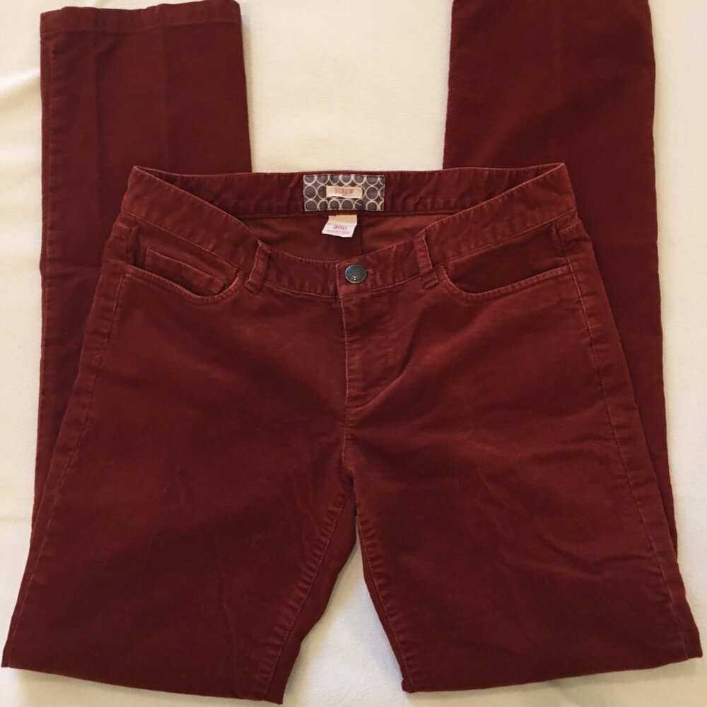 JCrew Matchstick Russet Brown Cords 28R EUC